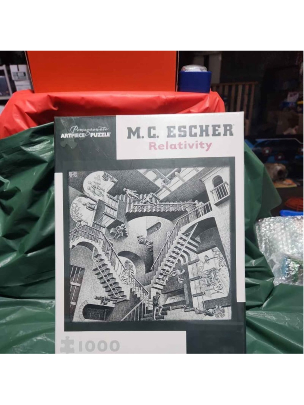 M.C. Escher Relativity 1000pc Puzzle Pomegranate Artpiece